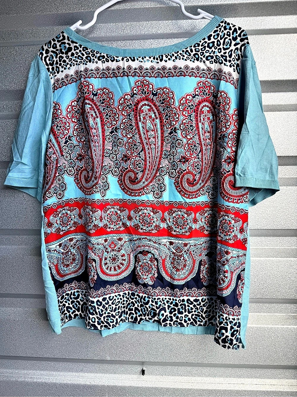 Talbots Paisley Tunic in Blue & Red Size Large Like New